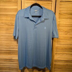 Izod Polo Golf Classic Blue Striped Shirt Size Large